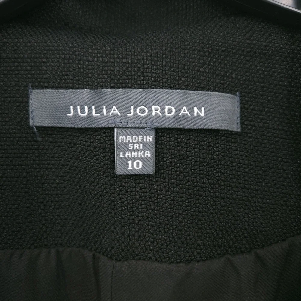 Julia‎ Jordan Sleeveless A Line Button Black Jacket Dress Womens Size 10 READ